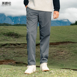 Quần Ống Đứng Nam Enjeolon 2025 Thu Đông Mới Rộng Rãi Hình Nón Dệt Kim Công Sở Thời Trang Quần Dài Thường Ngày
