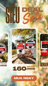 {Hộp 500g} Hạt Điều Rang Muối Size Cồ hạt to bự 380 hạt/kg W180 giá 99k