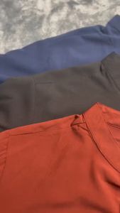 ZEKE A0027 Men clothing plain shirt Men Stand Collar blouse Kemeja Lelaki Men shirt long sleeve