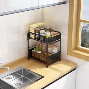 Dưới nhà bếp bồn rửa đặt kệ đồ đạc mặt bàn đẩy và kéo ngăn kéo chai gia vị được xếp tầng để thu thập kệ lưu trữ phòng tắm