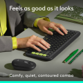 Logitech POP ICON COMBO, Bluetooth keyboard and mouse combo, comfortable typing, programmable keys and buttons, quiet clicks, Easy-Switch up to 3 Devices. 