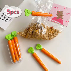 5Pcs Sealing Tongs Food Bag Closure Clip Cartoon Carrot Shape Moisture-Proof Clamp Snack Storage Clip