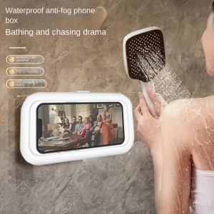 360° Rotation Waterproof Shower Phone Holder with Angle Adjustable Wall Mounted Phone Holder for Bathroom Kitchen