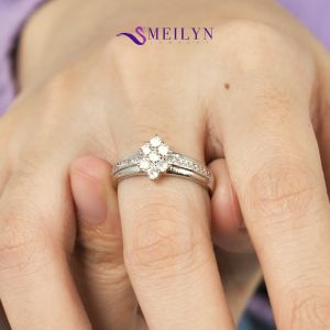 MEILYN Cincin Perak Wanita Motif Wajik Mata Biji Lada Kasual 0222230962