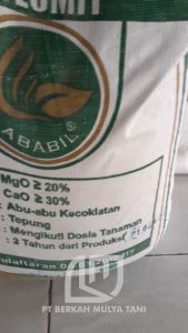 Kapur Dolomit Pertanian /Perikanan Pembenah Tanah Super Merk Terdaftar Ababil 1 Kg Repack