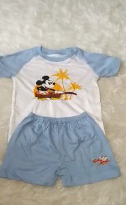 Pakaian Bayi Kaos Raglan SET DISNEY Mickey Katun Bambu DMF275