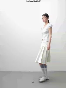La lune Du ciel | Bộ Áo Thun Cotton Cổ V Tay Chuông Dây Lycell