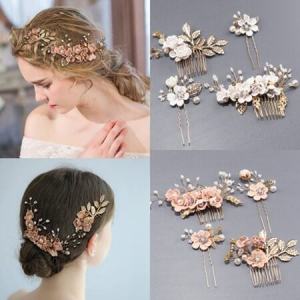 C.three Golden Leaf Hairpin Bridal Headwear Wedding Dress Headwear Accessories