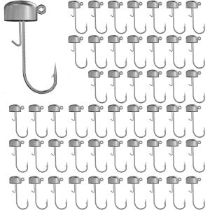 50pcs Tackle Jig Head Fishing Hooks Barbed Ned Rig Jig Head Mushroom Bass Fishing Lures Tackle Carp Crappie Fishing Hook 2.5-14g