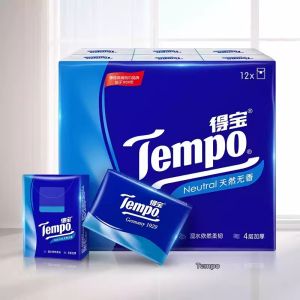 Tempo | Natural Unfragranced Handkerchief Tissues 12 Packs
