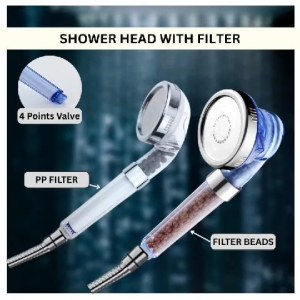Ready Stock High Pressure Shower Head Filter Pressurized Purifier Adjustable Set No Drill Penapis Air Kepala Pancuran Ganti 3 Mod Tekanan Save Water Easy Install Jimat Air Kulit Sensitif Anti-Gugur Mudah Bersih Anti Karat Bathroom Faucet Hose Bilik Mandi