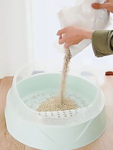 กระบะทรายแมว ขนาดใหญ่ ห้องน้ำแมว กระบะทราย ที่ใส่ทรายแมว พร้อมที่ตัก