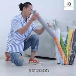 SUPERMAX  light green COLOR  Wallpaper 10M by 45CM PVC Self adhesive Waterproof Wallpaper Fabric Safety Home Decor Wall covering For Living Rome