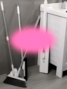 Ecoco Broom Holder Organizer Wall Mounted Mop Holder for Bathroom Kitchen Storage Punch Free E2201