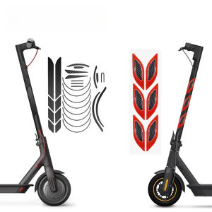 For Xiaomi M365 1S Pro for Mi3 Electric Scooter Body Reflective Warning Stickers Night Safety Strips Carbon Fiber Parts