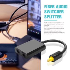 Kebidumei | Toslink Audio Splitter Adapter Digital 1 Input 2 Output SPDIF Optical Fiber Optical Cable Splitter Hub for DVD Optic Converter