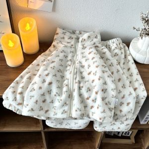 Sonkpuel | Winter Warm Plush Kids Pajama Cute Cartoon Boys Girls 2-Piece Thicken Home Clothes Coat+Pants Clothing Children Baby Pajamas