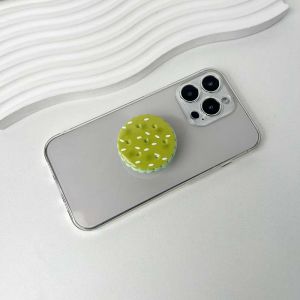 Macaroon Cookies Magnetic and Sticker Two Types Socket Grip Resin Material Mobile Phone Stand For Magsafe IPhone Mac Samsung