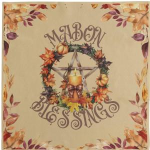 VIKAMA Pentagram Khăn Trải Bàn Cho Mùa Thu Bàn Thờ Phù Thủy Retro Tarot Bói Toán Chống Thấm Nước Có Thể Tái Sử Dụng Khăn Trải Bàn Bằng Vải Polyester Phong Cách Mỹ