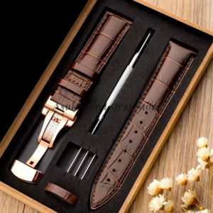 For Tissot Seiko Calf Genuine Leather WatchBand Alligator Grain Butterfly Clasp Watch Strap 12/13/14/15/16/17/18/19/20/22mm 24mm