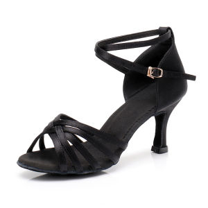 WUNUO | Soft Sole White Silk Satin Latin Dance Shoes