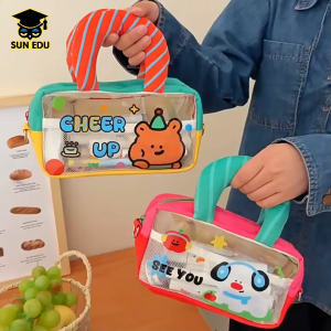 Tas Pensil Portable Kapasitas Besar Motif Karakter Lucu Sekolah | Tempat Penyimpanan Multifungsi