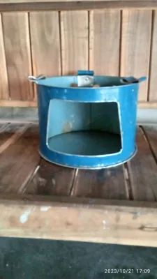 kompor kayu bakar bahan drum tebal Diameter 27cm