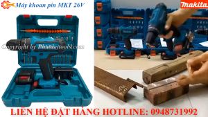 Máy Khoan Pin MKT 26V Có Búa - Kèm 24 Chi Tiết - Máy Khỏe Pin Trâu Sử Dụng Đa Năng - Bảo Hành 6 Tháng