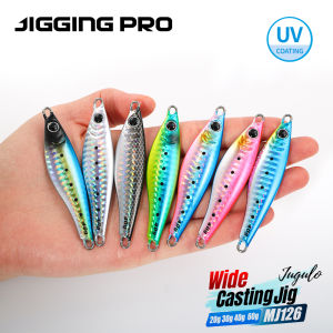 JIGGING PRO JUGULO Micro Wide Casting Metal Jig 20g 30g 40g 60g Slow Jigging Lure Saltwater Inshore Artificial Bait