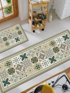 Thảm Nhà Bếp Chống Trượt Chống Dầu Thảm Chống Thấm Nước Hình Chữ Nhật Dùng Cho Gia Đình Thảm Thấm Hút Bằng Đất Sét Họa Tiết Hoa