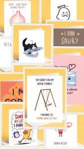 Sweet Sorry Card Mood Swings Apology Card Cute Relationship Sorry Card for Girlfriend Boyfriend Greeting Card