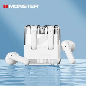Monster XKT12 Wireless Earphones Bluetooth 5.3 Earbuds Original TWS Headphones HIFI Sound Gaming Music Mode Noise Reduction RGB Light Headset With Mic
