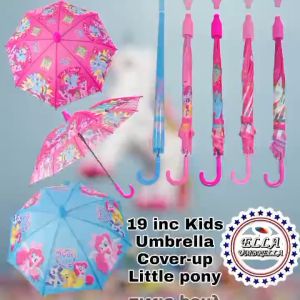(ELLA SHOP) 19 inches j-handle Little pony with cover up kids umbrella high quality