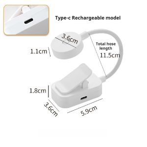 USB-Rechargeable LED Night Mini Clip-On Book Lamp 3-Mode Adjustable Eye-Protection Clip-On Study and Reading Lamp for Students