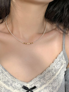 Elegant Fine Silver Pearl Necklace Womens Luxury Design Dainty Bead Clavicle Chain New 2025 Trendy Personality Neck Jewelry