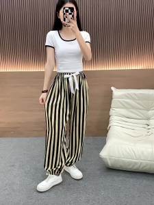 Cotton Silk Pajama Trousers Women Large Size Loose Trousers Maternity Pajama Pants Outside Ladies Elastic Waist Sleeping Pants