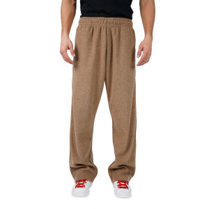 Pearl Finish Loose Straight Casual Sweatpants Brown