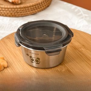 WORTHBUY 304 Stainless Steel Lunch Box Fruit Preservation Container with Lid Sealed Bowl Home Use Meal Box Japanese Style