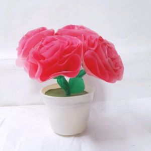 [BUNGA HIAS DARI PLASTIK KRESEK] BUNGA MAWAR PLASTIK KERAJINAN TANGAN DEKORASI RUMAH BUNGA & TANAMAN ARTIFICIAL