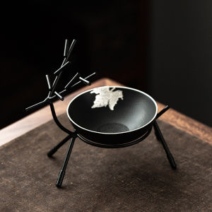 Black Ceramics Tea Strainer Zen Style Chinese Ceramics Tea Pouring Tool Full Porcelain Tea Filter Component Kung Fu Tea Set