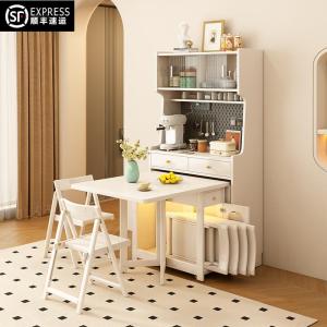 Hong Kong Direct Shipping Full Solid Wood Dining Table Foldable Wall-Mounted Cream Style Home Use Small Apartment Furniture