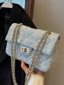 Túi Đeo Chéo Vuông Nhỏ Thời Trang Bằng Vải Denim Có Khóa Kéo Túi Đeo Vai Đơn Thời Trang Túi Xách Nhỏ Có Khóa Kéo