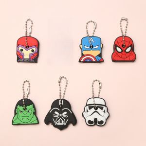 Hot Toys | 1/2 Pcs Avenger Key Chains Spider Iron Man Cat Key Cover Caps Car Keychain Key Ring Holder Women jewelry keychains