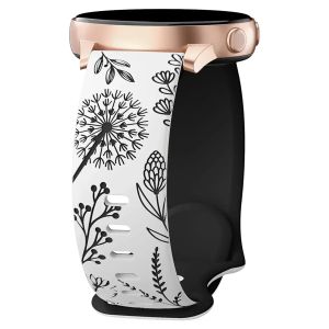 Two-Tone Dandelion 20mm Band for Galaxy Watch 7/6/5/4 44mm 40mm 5Pro Strap Silicone Bracelet Galaxy Watch 6Classic 47mm Correas