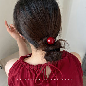 ยางรัดผมทรงกลมสำหรับผู้หญิง ยางยืดทนทาน ไม่มีรอยต่อ ยางรัดผมสไตล์เกาหลี แฟชั่น วัสดุโพลีเอสเตอร์และยาง