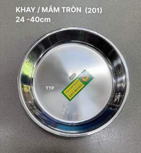 Mâm tròn inox 201 24-40cm Khay xửng khuôn làm bánh