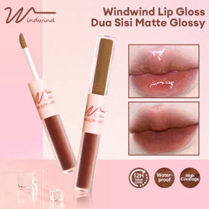 Windwind 2 in 1 Lipstik Misty Face Double Head Lip Mud Water Gloss Mirror Face Lip Glaze Pelembab Velvet Lip Glaze
