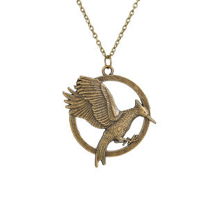 Fashion Vintage Charm Movie Keyring Catching Fire Keychain The Hunger Games 2 Pendant Necklace Jewelry For Men And Women Gifts