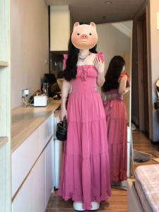 Xzy/Xin Zhengyan Plus Size Ladies Sweet French Flying Sleeve Square Collar Dress Womens Summer White Vacation Style Dress