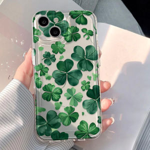 Four-leaf Clover Clear Case For iPhone 17 Pro Max Cases iPhone 11 15 12 13 14 16 Pro Max Case 17 Air 17proMax Cover Funda Bumper